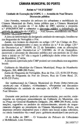 Aviso no DR