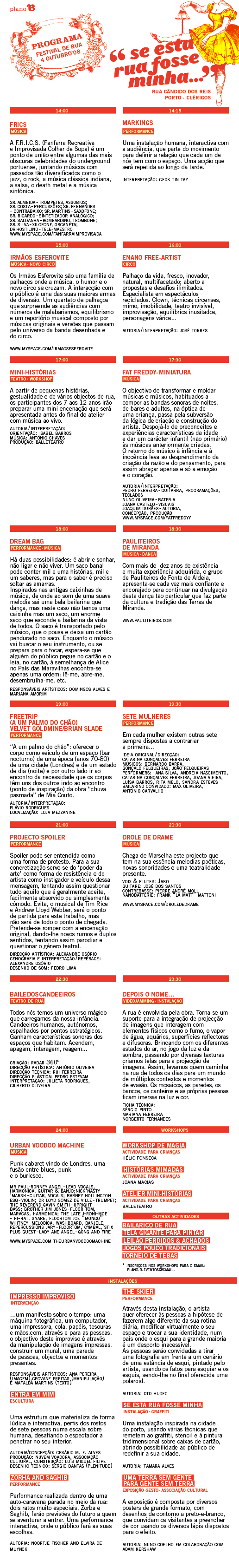 Programa do Festival